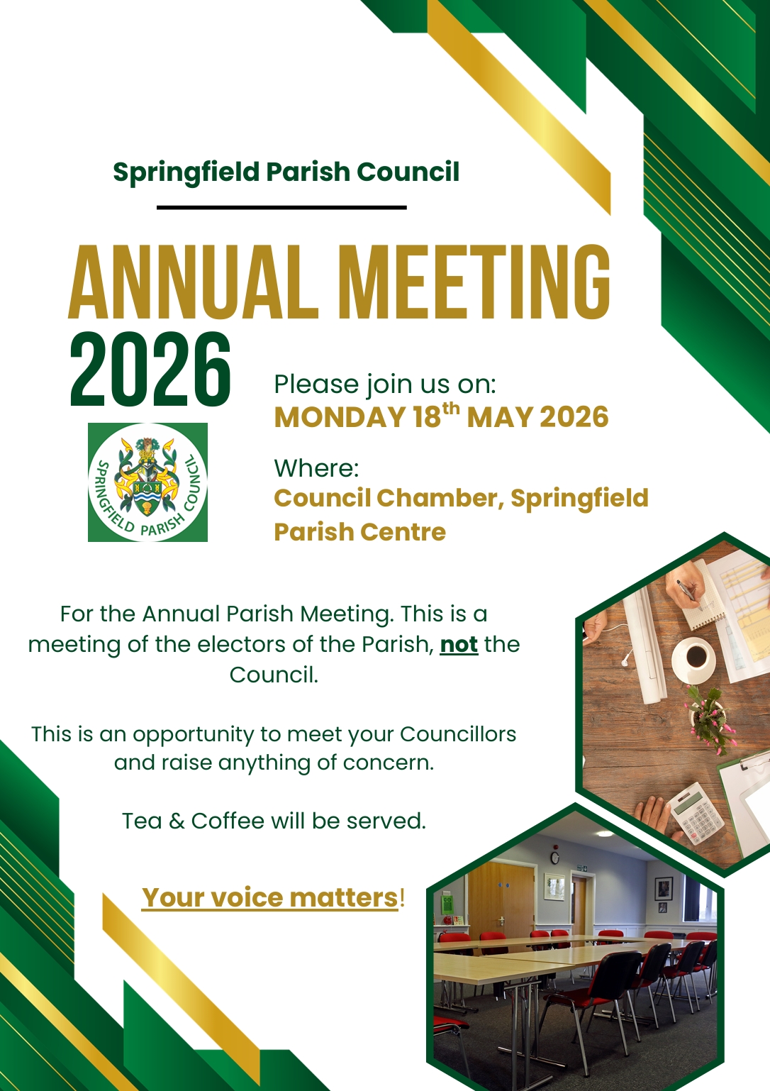 1 week to go until Annual Council Meeting starts at 7pm.